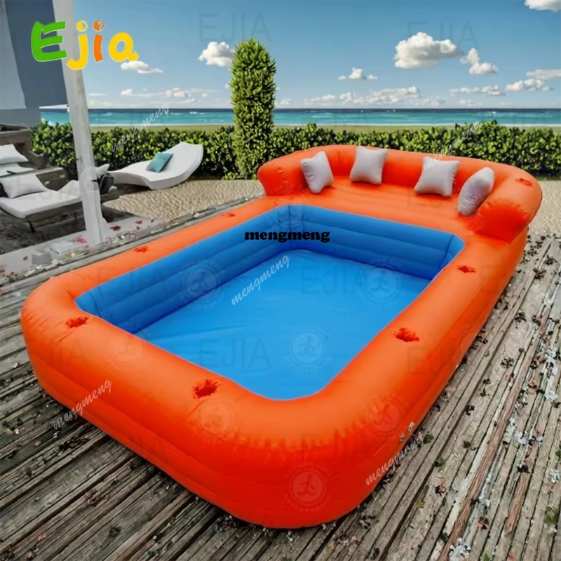 Kids Outdoor Lounge Chair - 16フィート5メートル大型ファミリーパーティー用屋外インフレータブルソファプール、2in1ソファ＆プール、豪華ラウンジチェア、子供と大人のためのスイミングプール
