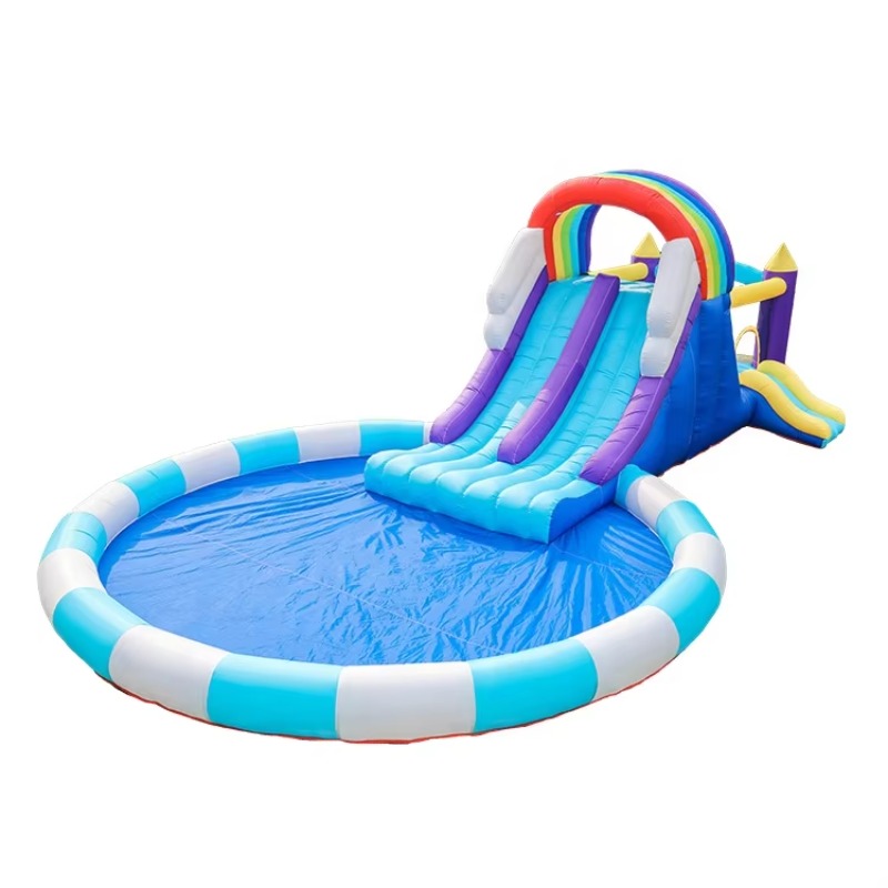 Kids Outdoor Water - 巨大レインボーインフレータブルウォータースライド、子供用PVC製、屋内外兼用、家庭、学校、住宅、ショッピングモール用