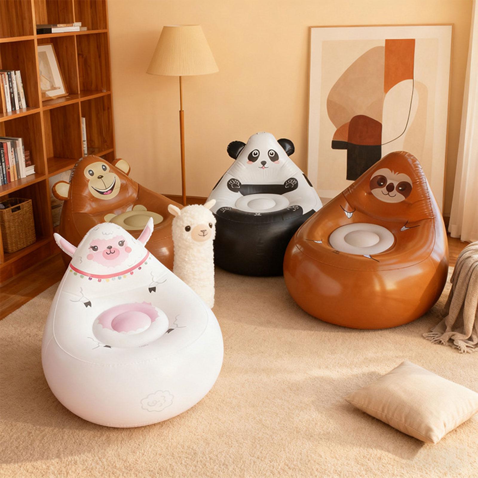 Kids Outdoor Lounge Chair - インフレータブルレイジーソファ子供用漫画ソファリクライニングPVCチェア軽量ラウンジキャンプチェア屋外ビーチホームアウトドア用