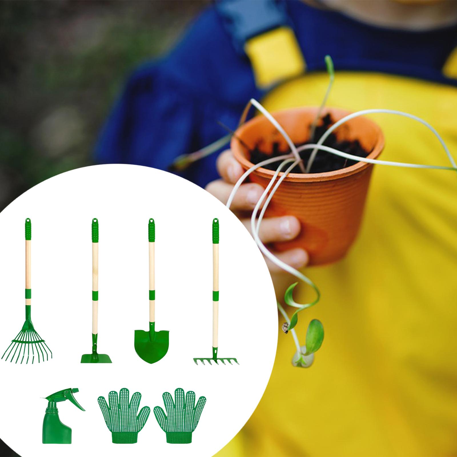 Kids Outdoor Learning Activities - 子供用園芸道具セット、快適なハンドルとスプレーボトル付き、屋外での学習活動に最適