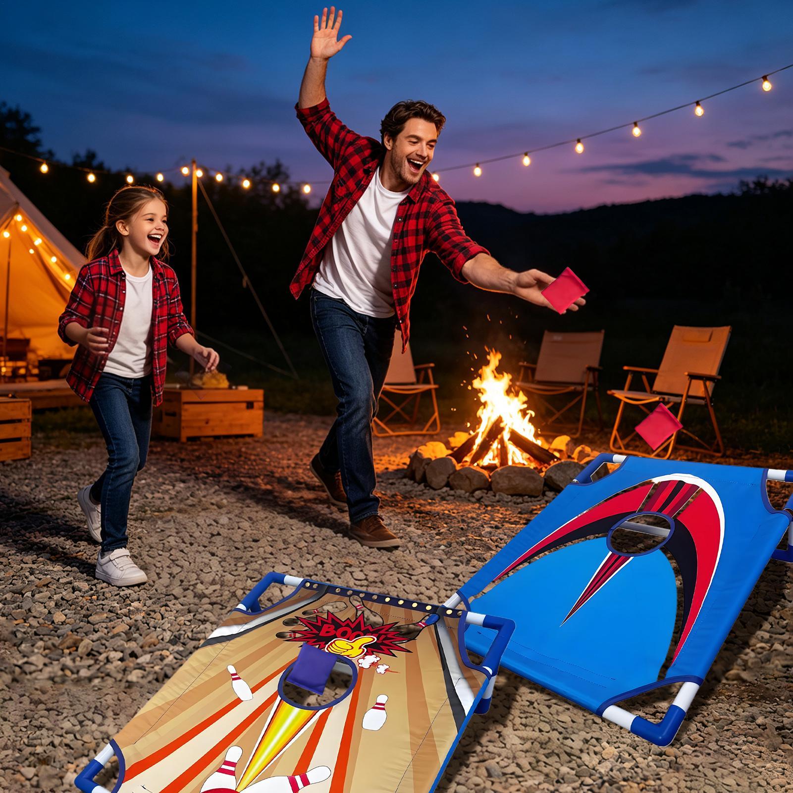 Kids Outdoor Bean Bag - 子供用ビーンバッグトスゲーム 携帯用折りたたみ式 楽しいキャリーバッグ付き キャンプ用ビーンバッグトスセット 大人 男の子