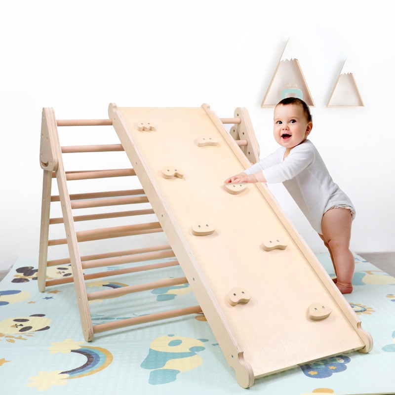 Kids Outdoor Jungle Gym With Slide - ジャングルジム キッズ 屋外木製大型ジャングルジム 子供用幼稚園遊具 スイング ベビー体操用滑り台おもちゃ
