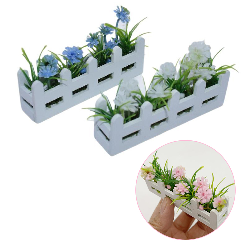 Kids Outdoor Cubby House - 1/12 スケールドールハウス花鉢植えミニガーデン装飾マイクロ風景装飾品ドールハウス用