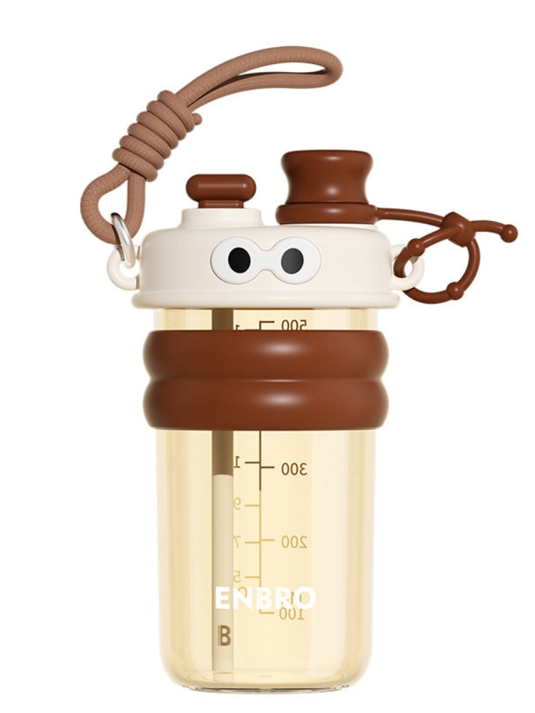 Kids Outdoor Water - 500ML 子供用漫画柄水筒 子供用ストロー付き直飲み水筒 キッズアウトドアアクティビティボトル