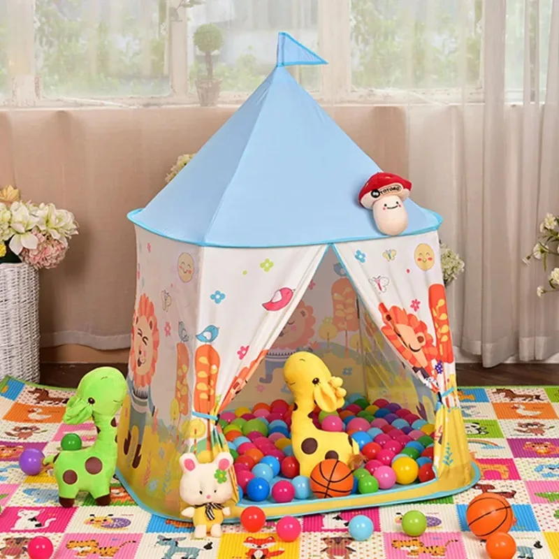 Kids Outdoor Cubby House - ポータブルキッズプレイテント子供用屋内外オーシャンボールプール折りたたみ式キュービーおもちゃキャッスル子供部屋ハウス子供用ティピーテント