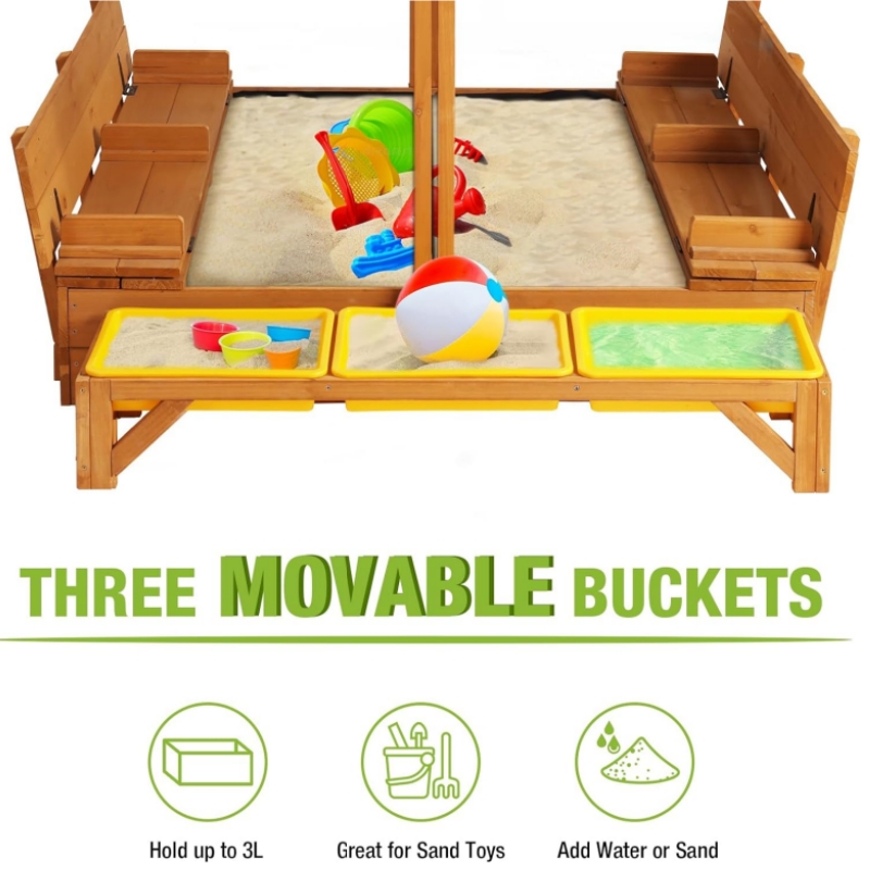 #   屋外用木製砂場用椅子ベンチシート、蓋付き正方形砂場、 - Kids Outdoor Toys B&Q のレビューと価格