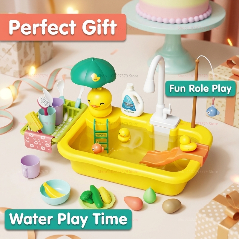 子供用キッチンシンク食器洗い機プレイセットおもちゃ、水が流れ - Kids Outdoor Toys B&Q のレビューと価格