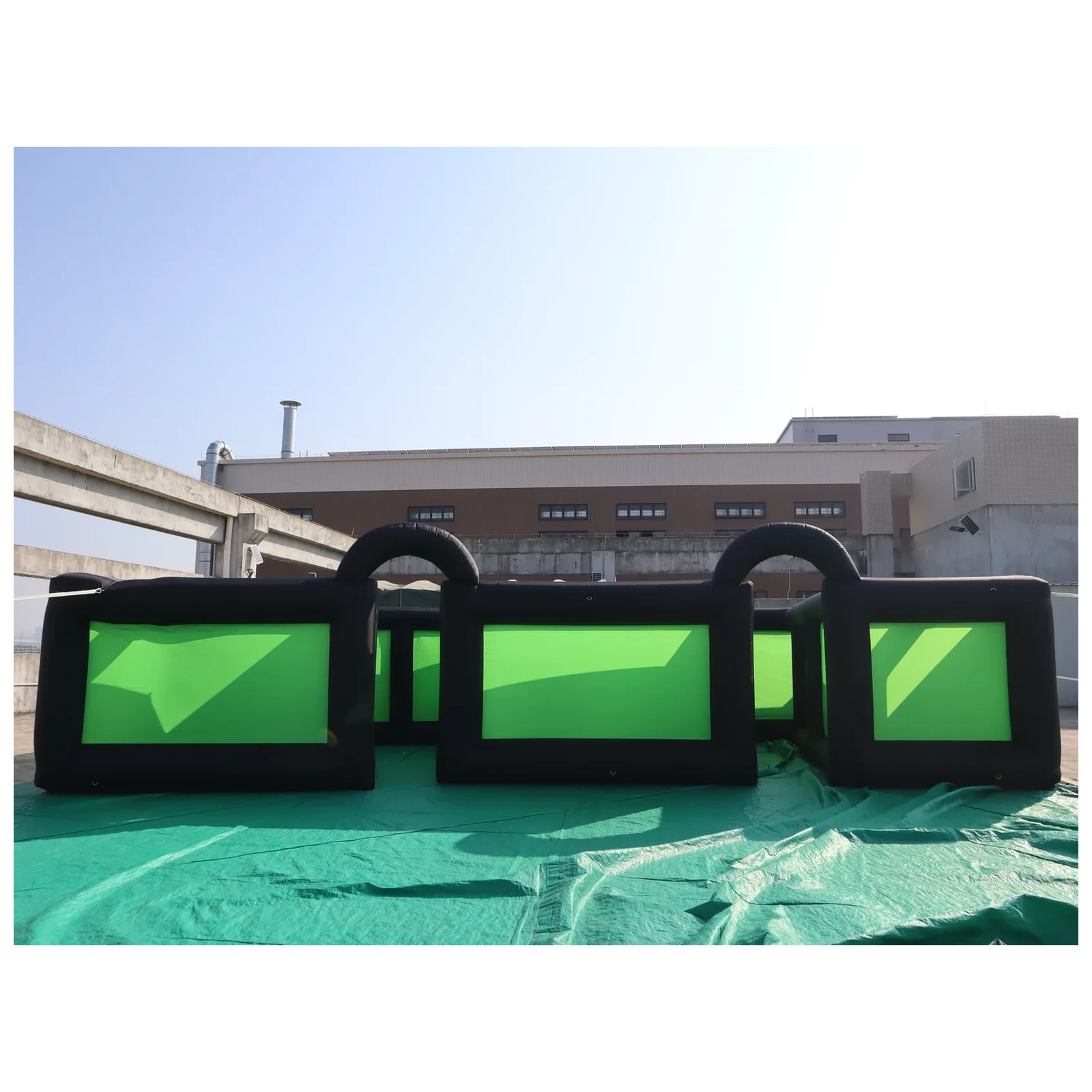 屋外用黒緑色のインフレータブル迷路 10×10m（33×33 - Kids Outdoor Venues のレビューと価格
