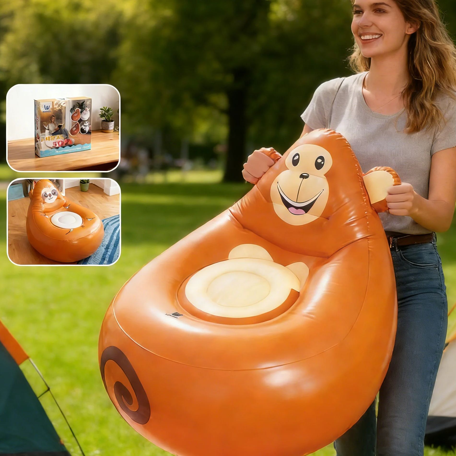 インフレータブルレイジーソファ子供用漫画ソファリクライニング - Kids Outdoor Lounge Chair のレビューと価格