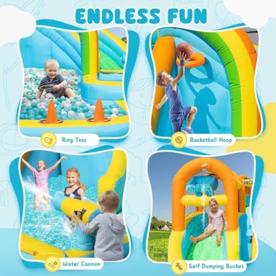 子供用裏庭屋外インフレータブルウォータースライドパーク：PV - Kids Outdoor Water のレビューと価格