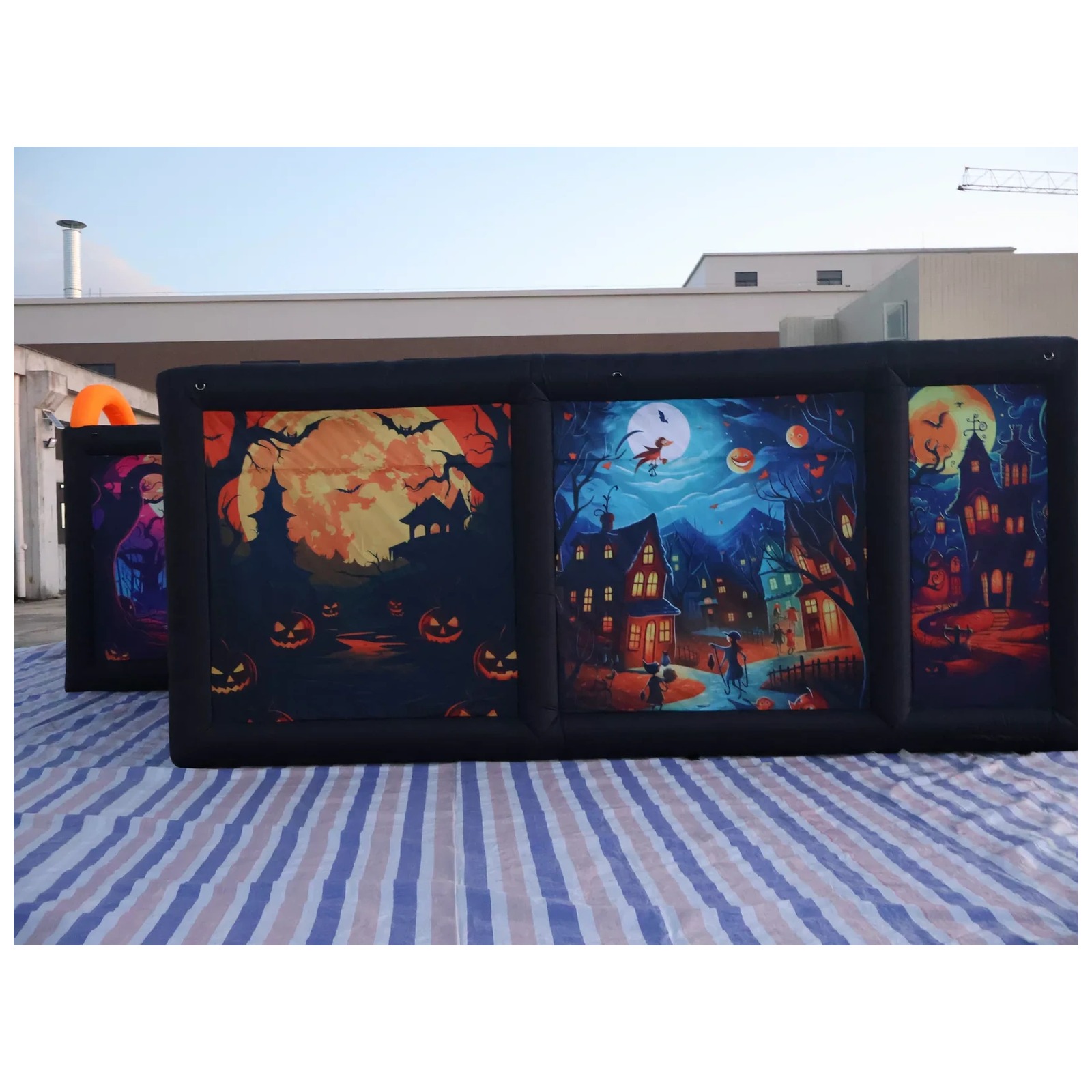 大型デュアルオレンジアーチ型ハロウィンインフレータブル迷路  - Kids Outdoor Venues のレビューと価格