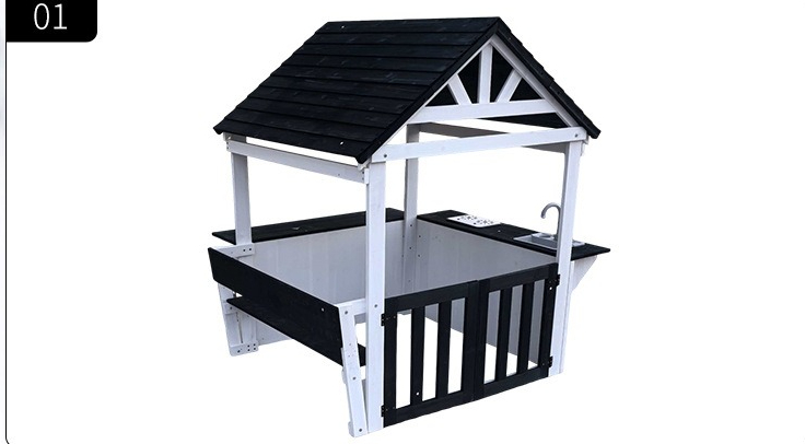 屋外木製キッズロールプレイハウス、保育園用プレイハウス、遊具 - Kids Outdoor Cubby House のレビューと価格