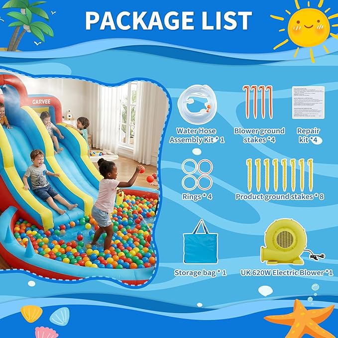 オールシーズン対応8in1インフレータブルウォーターパーク  - Kids Outdoor Water のレビューと価格