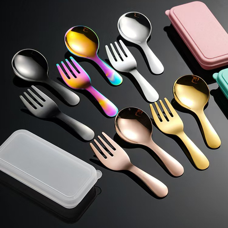 ステンレス製ポータブル食器セット ショートハンドルスプーンと - Kids.Outdoor Utensils のレビューと価格