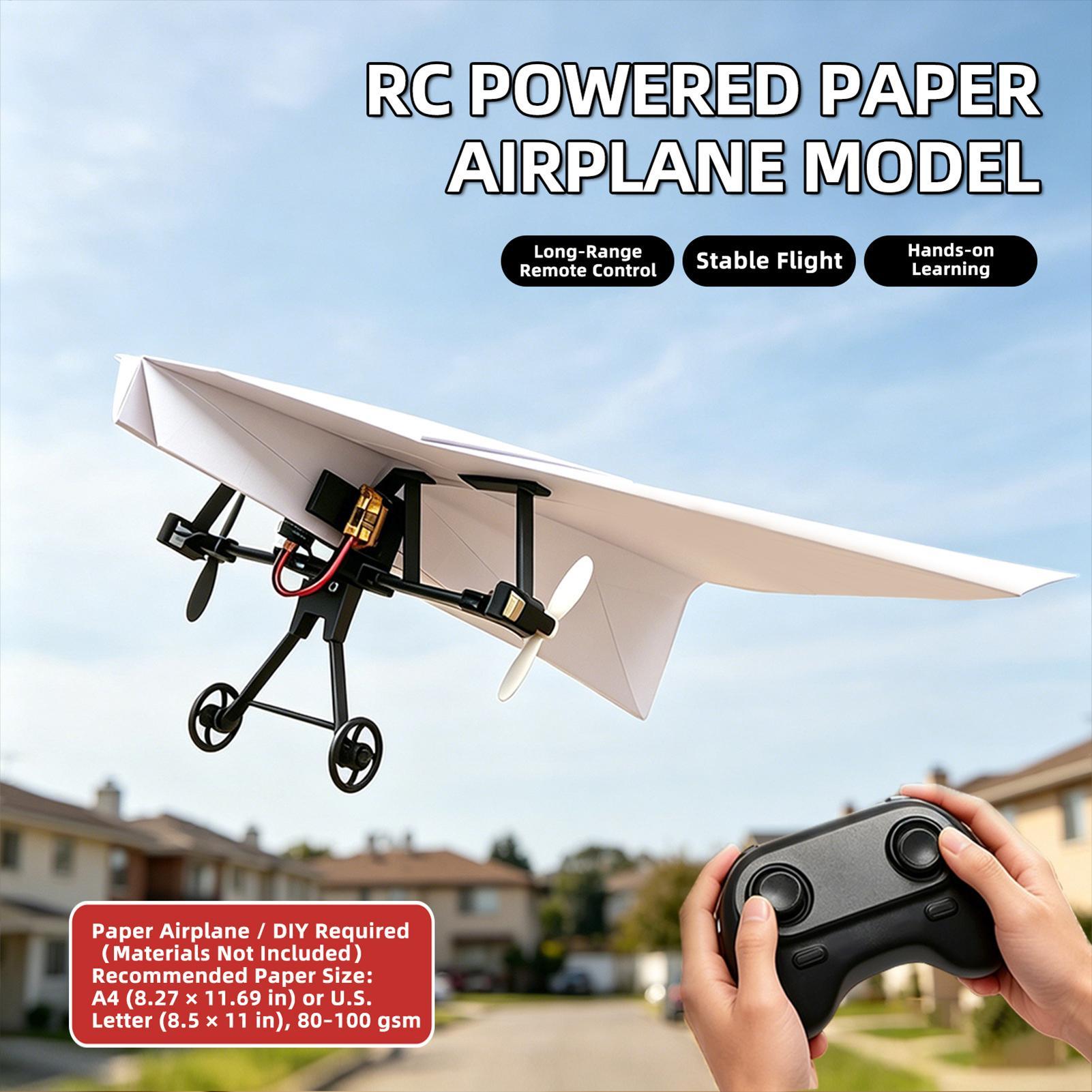 DIY RC紙飛行機キット、ジャイロスタビライザー付き電動リ - Kids Outdoor Set のレビューと価格