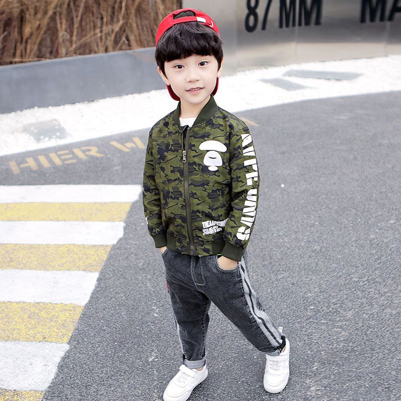 2025年新作 男の子用 迷彩柄 ベースボールジャケット ダ - Kids Outdoor Set のレビューと価格