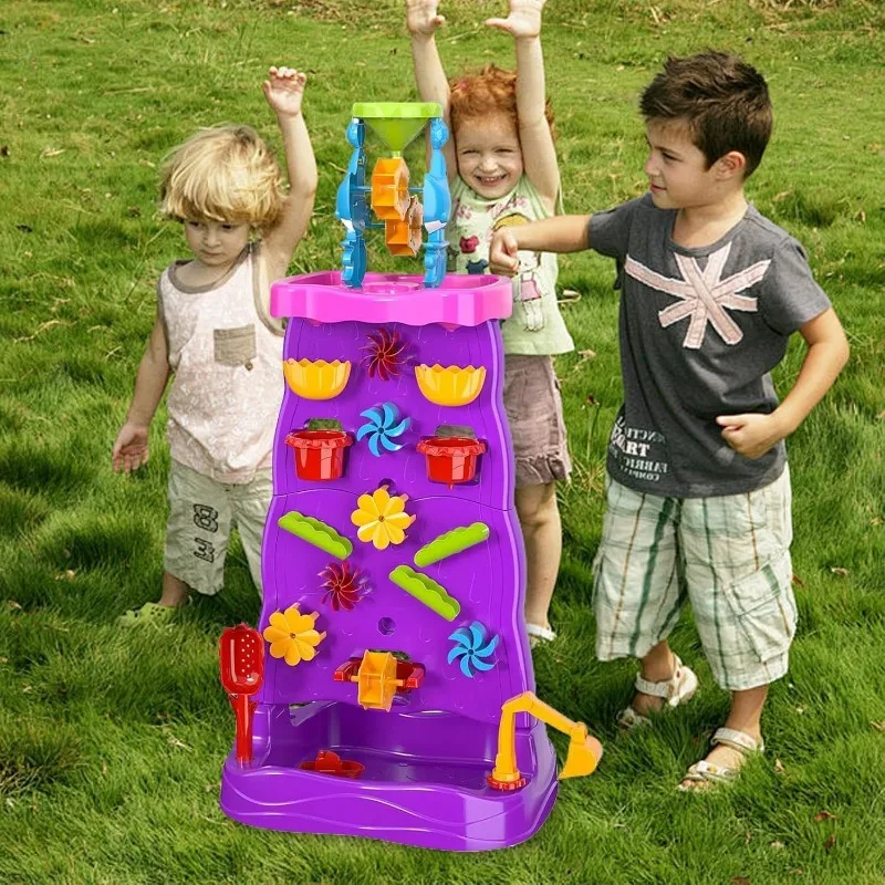 子供用ウォーターテーブル 両面滝砂遊びセット 屋外砂遊びステ - Kids Outdoor Learning Activities のレビューと価格