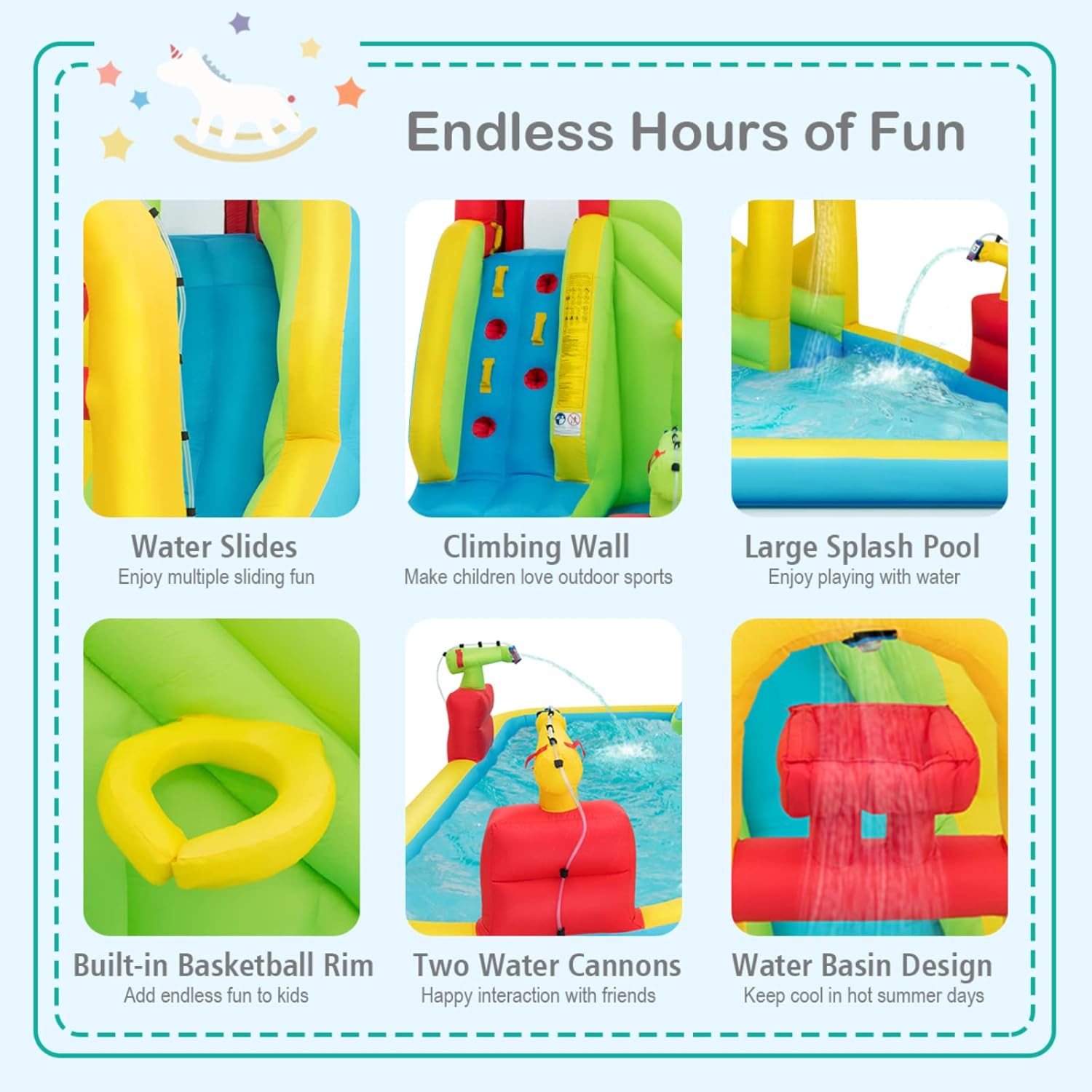 巨大なインフレータブルウォーターパーク遊具 - 子供用ブロウ - Kids Outdoor Water のレビューと価格
