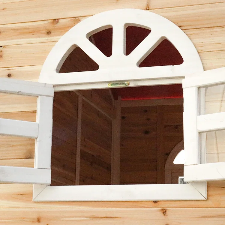 屋外木製遊具プレイハウス子供用小屋クービーハウスクライミング - Kids Outdoor Cubby House のレビューと価格