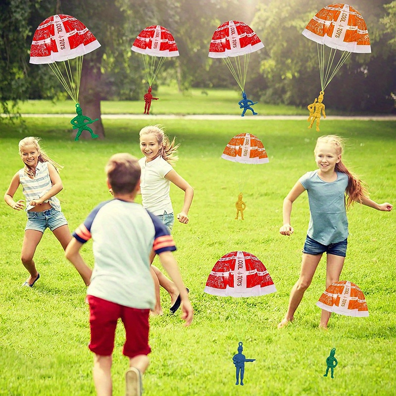10/100 個のパラシュートおもちゃ子供用、アーミーメンズ - Kids Unique Outdoor Toys のレビューと価格