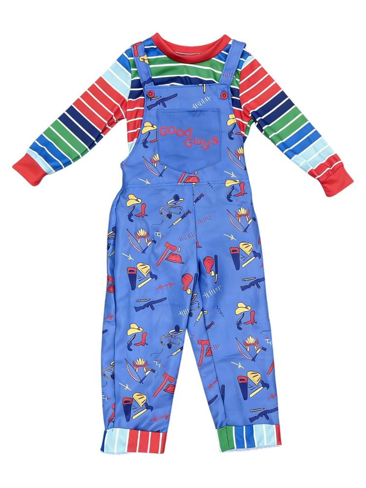 キッズカラーブロック長袖シャツとプリントビブパンツ、子供用フ - Kids Outdoor Set のレビューと価格