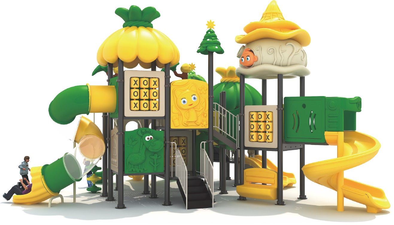 森をテーマにした庭園用屋外遊具、大きなプラスチック製滑り台、 - Kids Outdoor Jungle Gym With Slide のレビューと価格