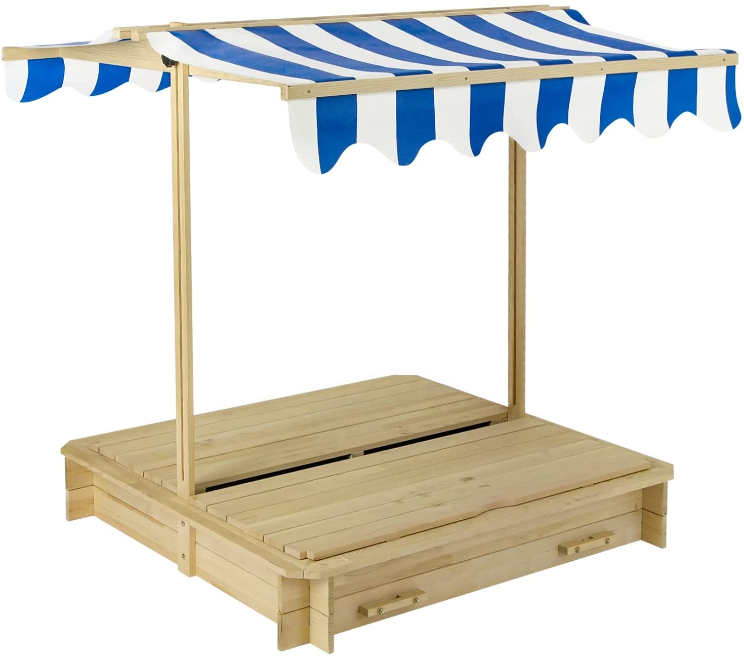 ユニークな子供用木製ボート型砂場、屋外用木製砂場（キャノピー - Kids Unique Outdoor Toys のレビューと価格