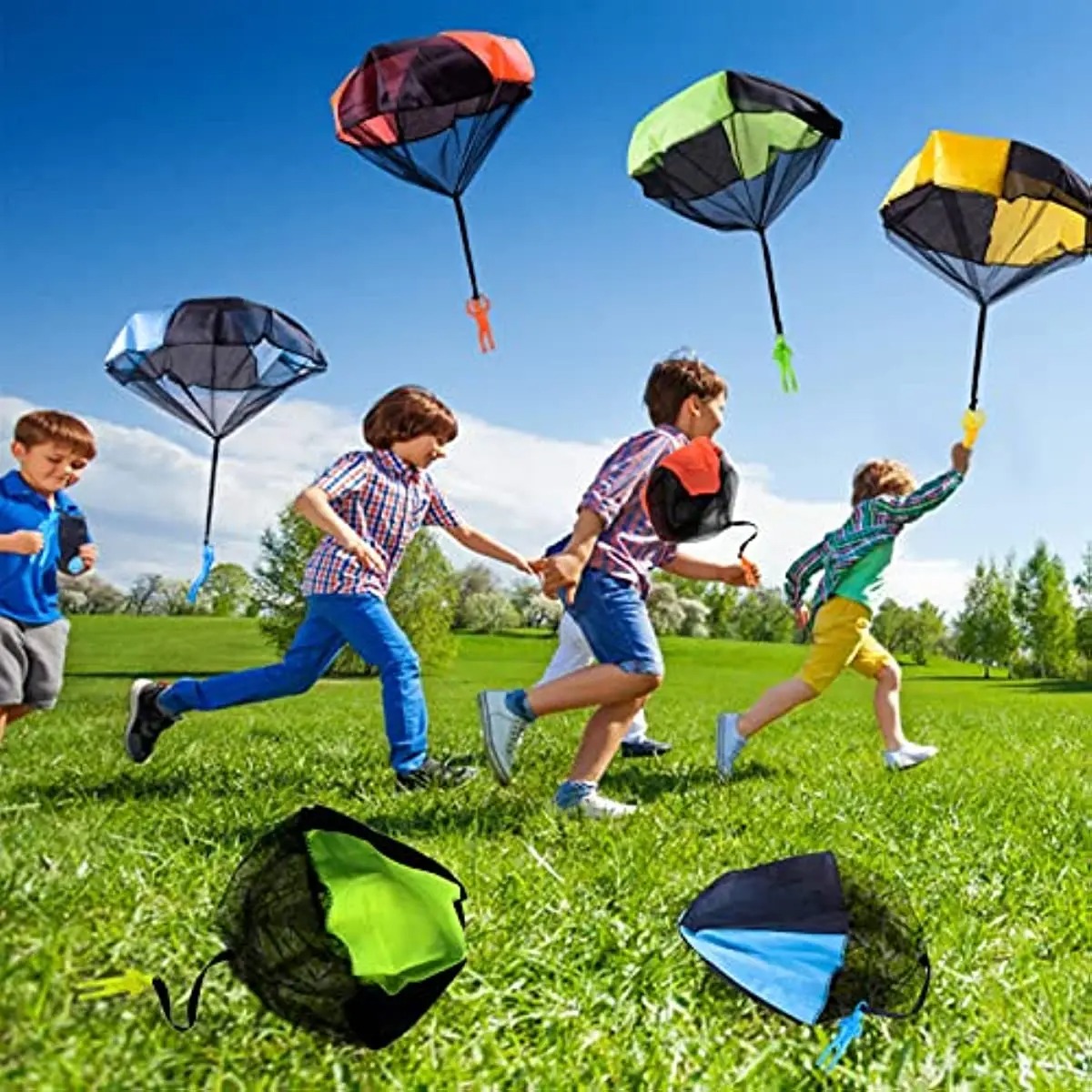 子供用パラシュートおもちゃ、絡まりにくい屋外飛行パラシュート - Kids Unique Outdoor Toys のレビューと価格