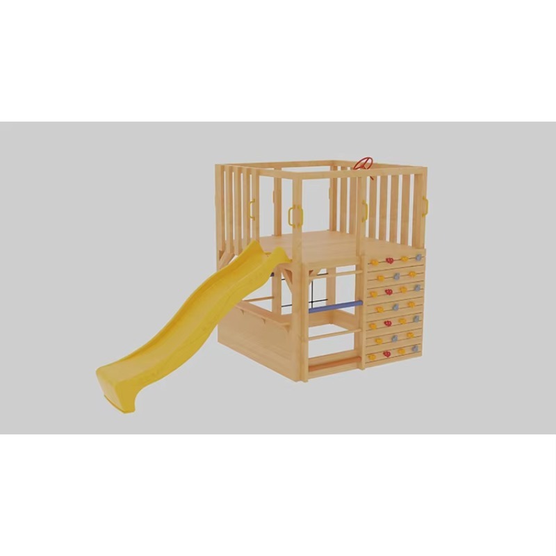 子供用木製屋外小屋と滑り台、クライミングネット/壁付き（4～ - Kids Outdoor Cubby House のレビューと価格