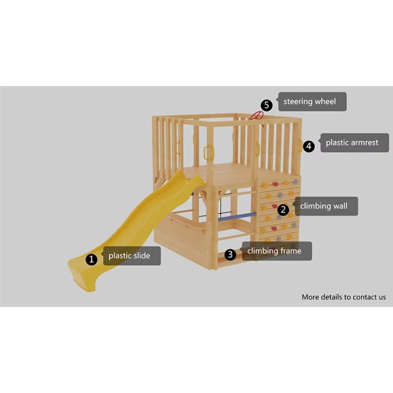 子供用木製屋外小屋と滑り台、クライミングネット/壁付き（4～ - Kids Outdoor Cubby House のレビューと価格